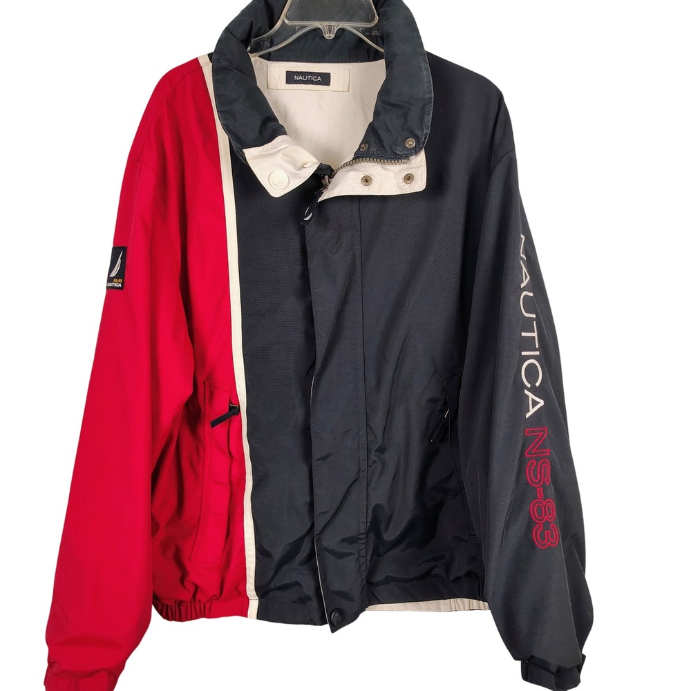 Nautica Mens XL NS-83 Sailing Jacket Multicolor Nylon Gorpcore Streetwear